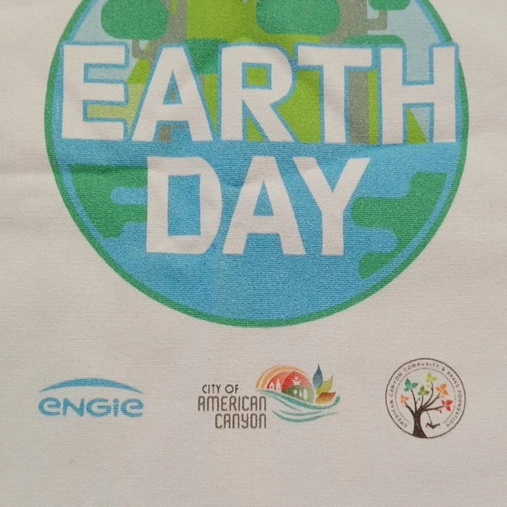 3/$25 SALE New Tote Bag Cotton Canvas Earth Day City of American Canyon, Cream